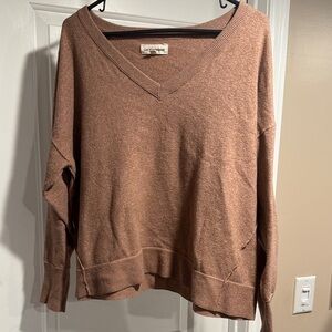 Lucky Brand Women's V-Neck Dusty Rose Pullover Sweater Size XL